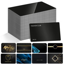 200 Pack Metal Business Cards Laser Engraving Blanks Black Anodized Aluminum ...