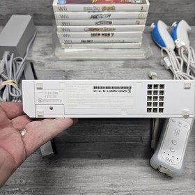 Nintendo Wii White Home Console Controllers Sensor Bar Game Lot (7) Tested Works