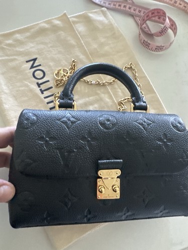 Authentic Louis Vuitton Nano Madeleine Hand Bag Monogram Leather Black