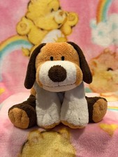 Ty Lux Pluffies Whiffer the Dog plush stuffed 2002 brown white plastic eyes HTF