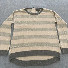 Michael Stars Wool Cashmere Sweater Womens XS/S Gray Pink Pullover Knit Stripe