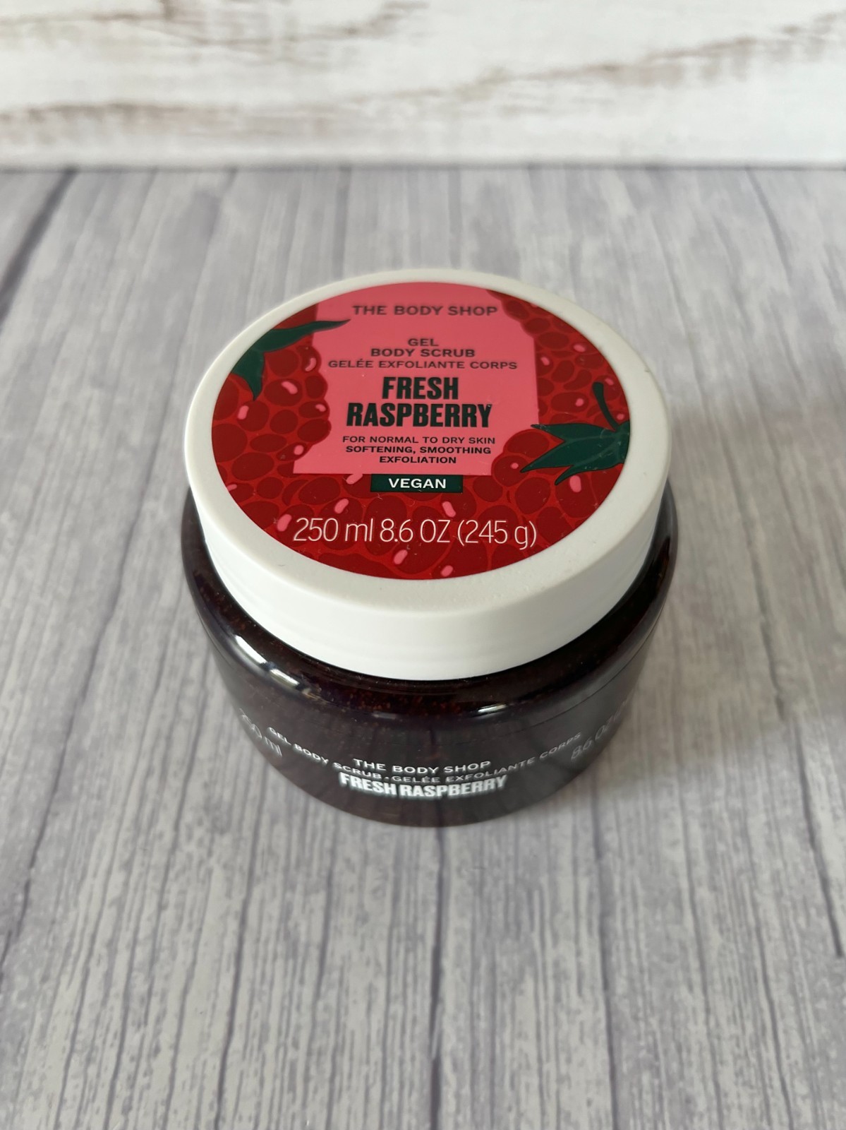 The Body Shop FRESH RASPBERRY Gel Body Scrub 250ml | Vegan | Discontinued NEW