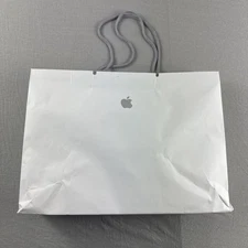 Apple Store Paper Logo Shopping Gift Bag 15.5”x11”x4” White w/Handles EMPTY