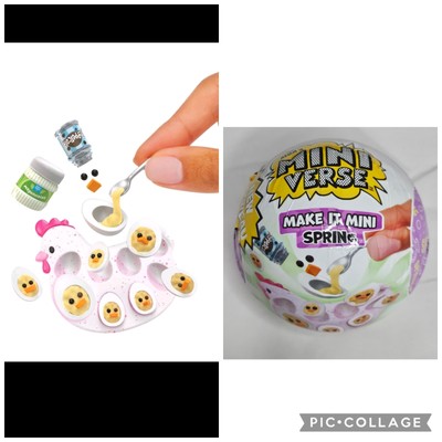 New MGA Mini Verse Make It Mini Spring Deviled Eggs Hen Easter Blind Pack Food