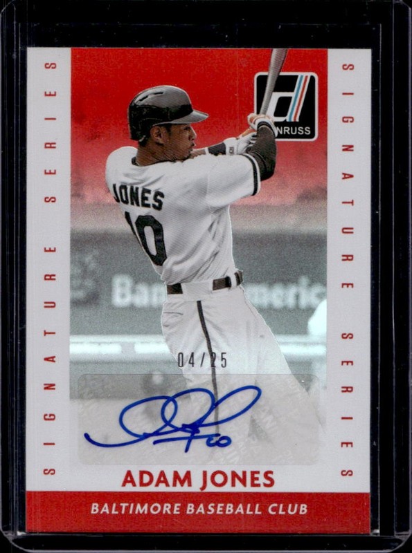 2015 Panini Donruss Adam Jones Signature Series Red Auto Autograph #/25 Orioles