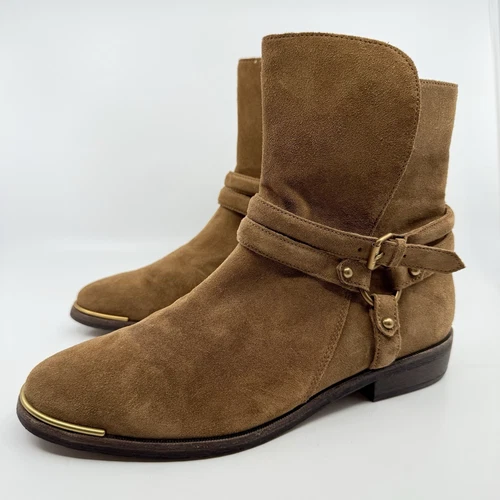 Stivali UGG KELBY castagno scuro donna 9 caviglie pelle scamosciata imbracatura western boho
