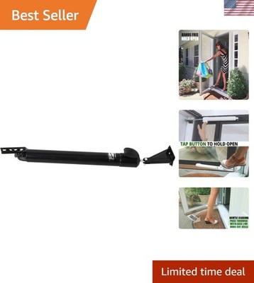 Elegant Touch 'n Hold Door Closer in Black - Ideal for Screen & Storm Doors