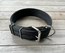 PIT BULL DOG COLLAR 2" WIDE 1/4" THICK 4-PLY NYLON HEAVY DUTY COLLAR