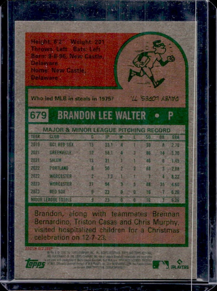 2024 Topps Heritage High Number Brandon Walter Chrome RC Rookie #567/699 Red Sox - Image 2 of 2