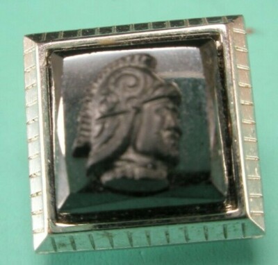 Cameo Helmeted Centurion Spartan Warrior Vintage Lapel Pin Tie Tack y06