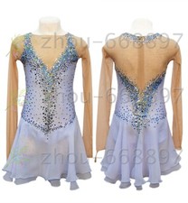 Competition Figure Skating Dress Girls Ice Skating Custom dyeing blue