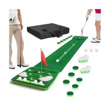 Golf Pong Game Set, Detachable Golf Pong Putting Mat with 8 Golf Balls, 2 Gol...