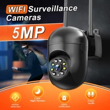 5MP Wireless WiFi Security Camera PTZ Home Surveillance 2-Way Audio IP66