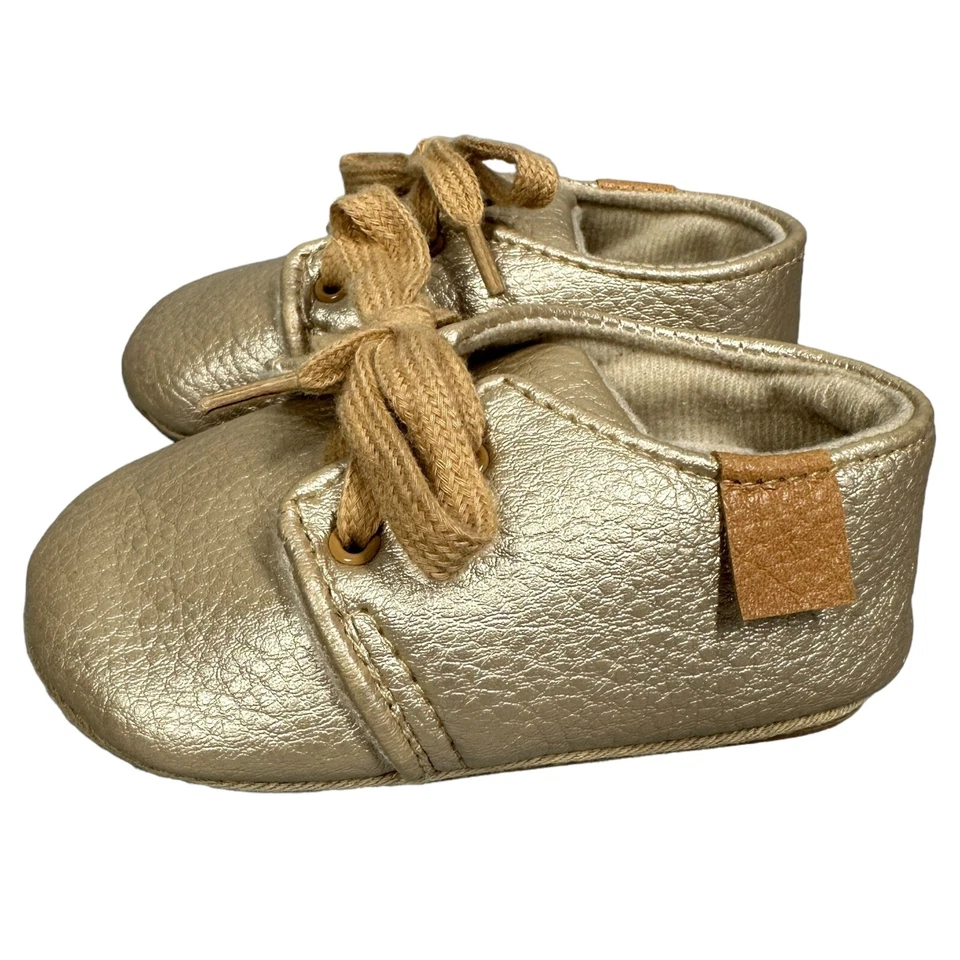 Zapatos My Baby Beige Metálico Talla 2 Suave Foto 3 de 4