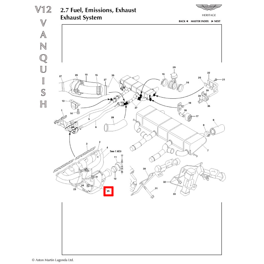 1R12-39-10175 OEM Aston Martin Oxygen Sensor (fitment in description)