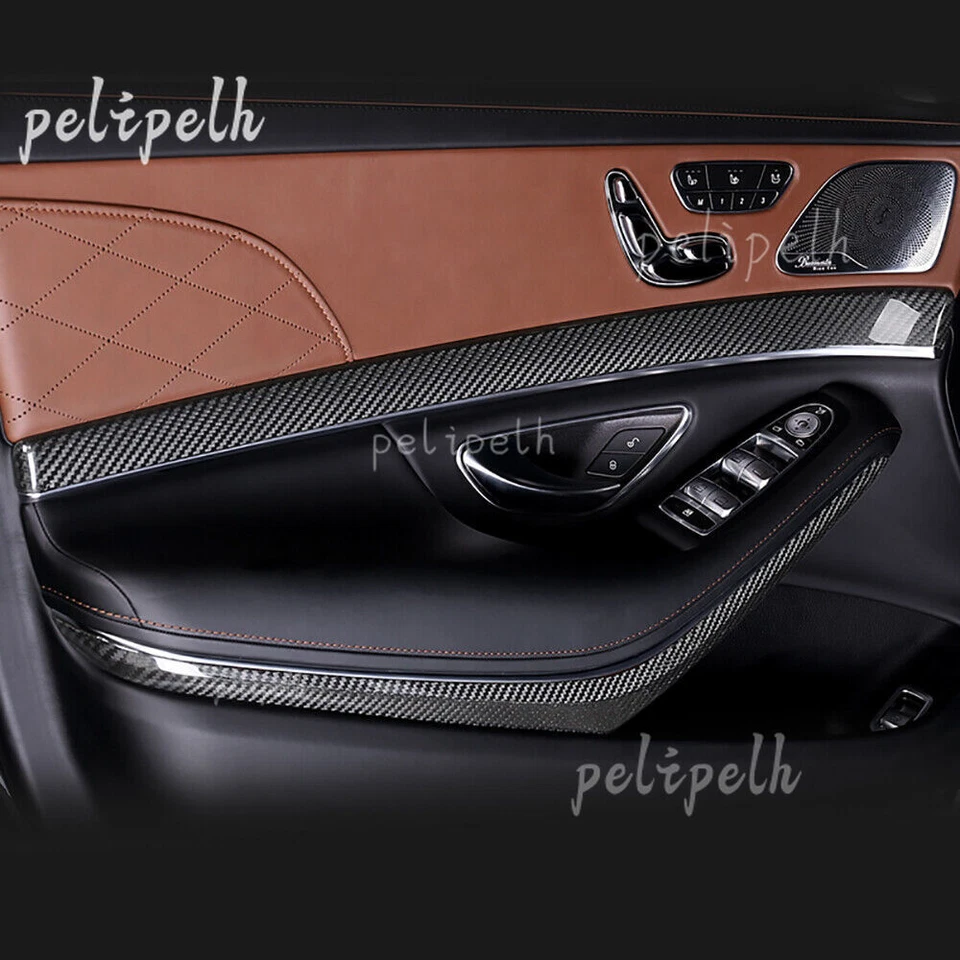 Tapicería interior de fibra de carbono real para Mercedes Benz W222 Clase S S320 500 63 65AMG Foto 3 de 4