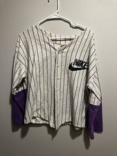 Vintage Nike Bootleg Baseball T Shirt Jersey Purple Made In USA Size XLarge