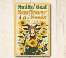 Goat Sunflower Seeds sign wall art dog funny metal tin decor nanny billy gift