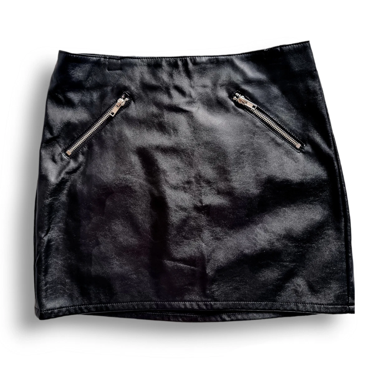 Short leather hot sale look skirt