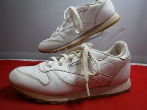 WHITE LEATHER CLASSIC SHOES SNEAKERS SZ 