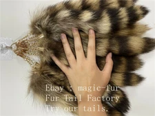wholesale 50pcs/100pcs Real American Raccoon Tail Keychain Fur Pendant Cosplay