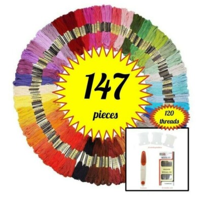 Rainbow Embroidery Thread Hair Wrap String Friendship Bracelet