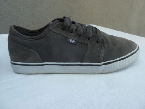 Shaun White Boys Size 6 Casual Skater Sneakers Gray Leather Canvas Upper 2011 - Image 3 of 4