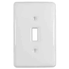 Metro White Porcelain Switchplate Ceramic Wall Plate Outlet Light Switch Cover