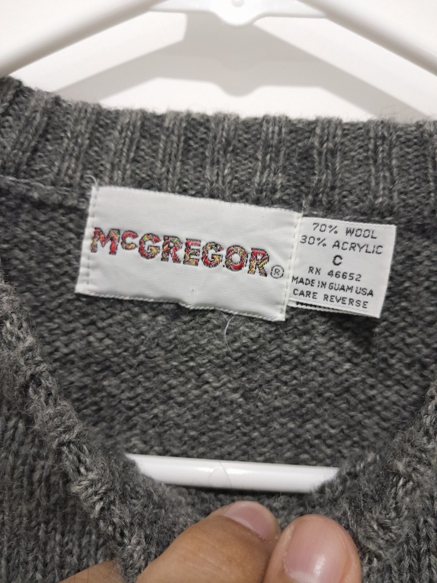 Vintage McGregor Stripe Colorblock Sweater Mens 70% Wool Multi