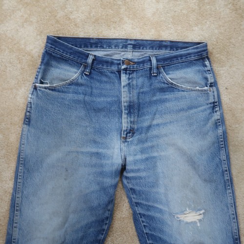Vintage Rustler regular Fit Jeans Men's 36x32 Distressed Blue Denim faded - Picture 4 of 14