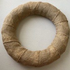 Burlap Covered Straw Wreath craft DIY Farmhouse 14