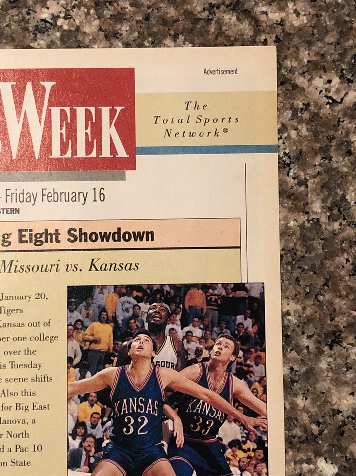 1990 ESPN Sports Week PRINT AD TV Listing - February 10 - February 16 ...