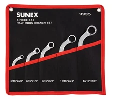 Sunex Tools 9935 - 5 PIECE SAE HALF MOON WRENCH SET