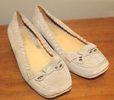 Zapatos Mocasines VIA SPIGA Mujer Talla 6 M ELION Cómodos Planos Bronceados Gamuza Hechos en Italia