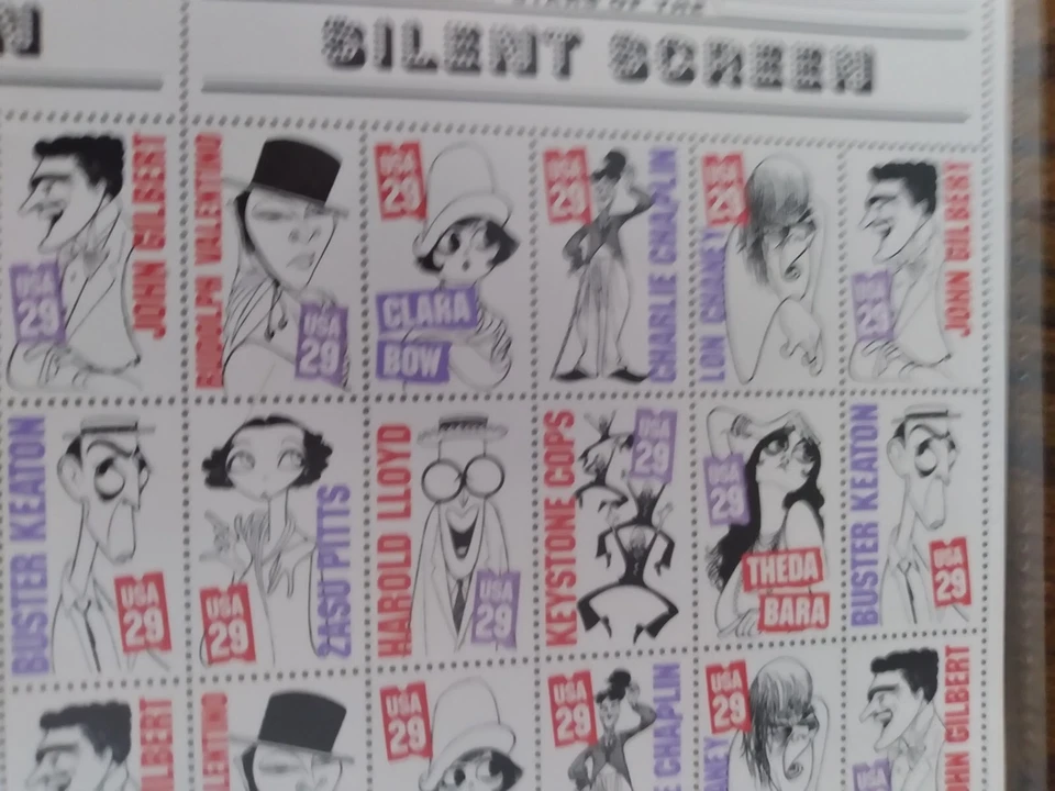 "Stars of the Silent Screen" Limited Edition Sheet of 40 stamps 1993 MNH - Image 2 of 4