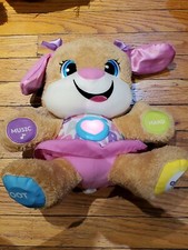 Fisher-Price Laugh Learn Singing Talking Girl Dog Plush Stuffed Animal 12"