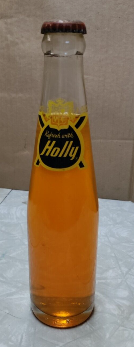 VINTAGE FULL HOLLY CALIFORNIA ORANGE SODA BEVERAGE BOTTLE