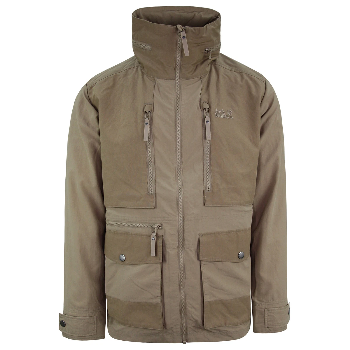 Jack Wolfskin Barstow Hooded Jacket Zip Up Sand Mens Coat 1305732 5605