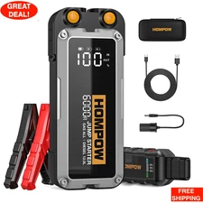 HONPOW Car Battery Jump Starter 6000A Powerful 12V Portable Jump Box 