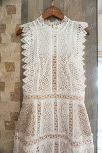 lace panel midi dress