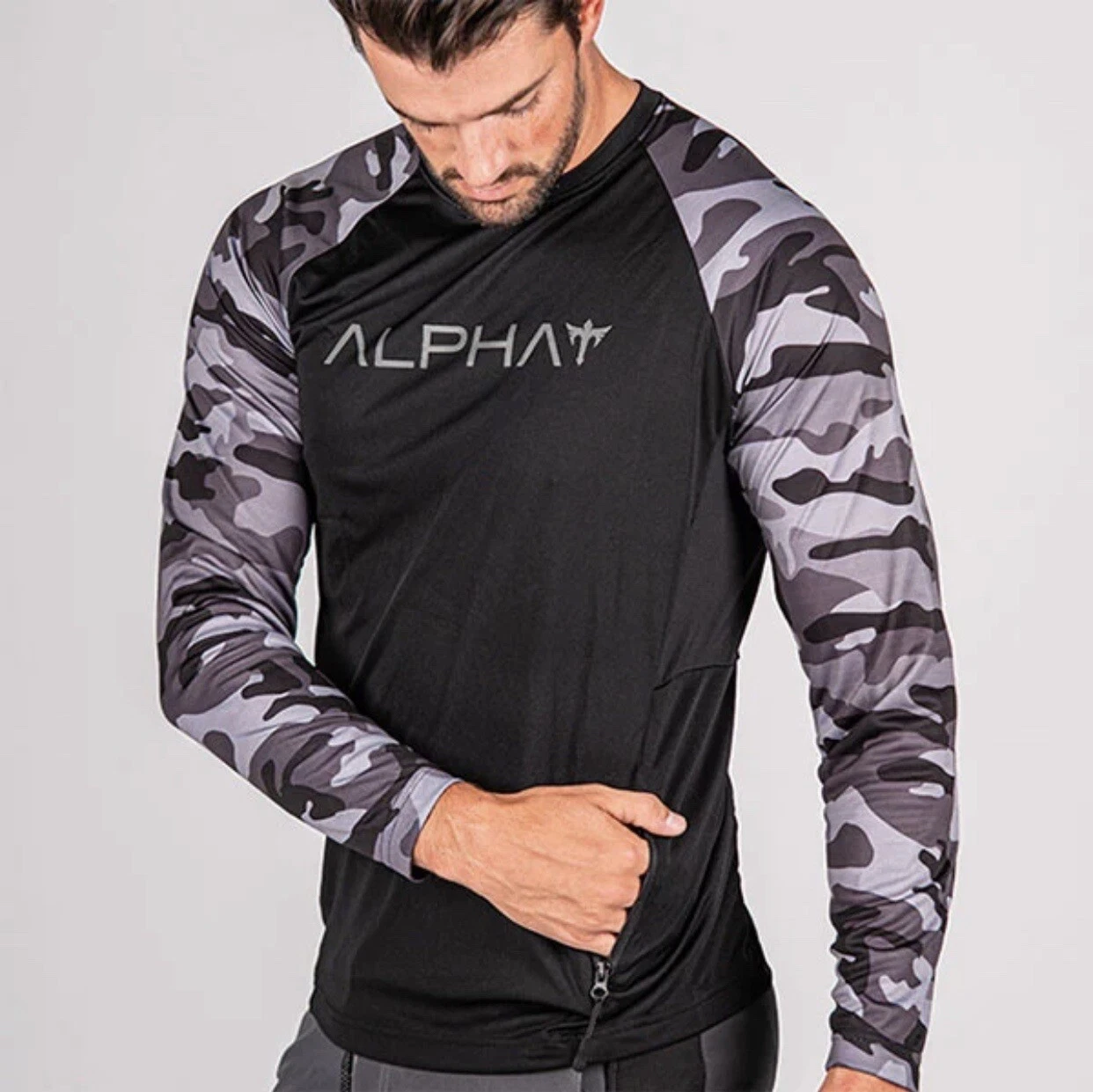 DriFit Blackout Gray Military Camo Fishing Shirt Salt Armour Co./ Alpha MEDIUM