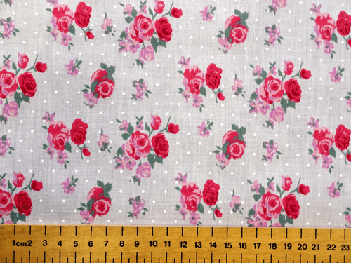Rosen & Weiß Nadel Punkte Blumen auf Elfenbein Hintergrund – Frühling Sale - - Bild 2 von 4