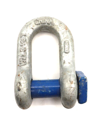 Galvanized Shackle 5/8 inch, WLL 3-1/4 Tons, Blue Screw Pin Anchor, Used