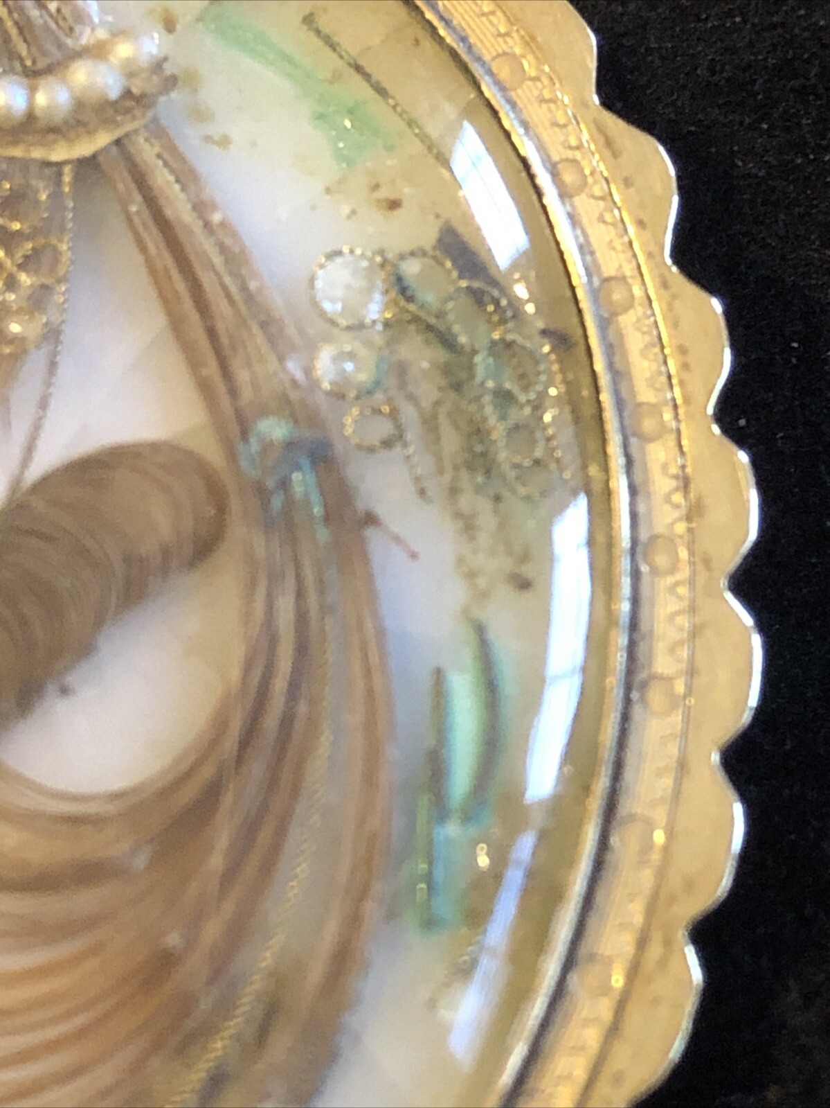 Large Victorian Mourning Locket Solid Gold With P… - image 6