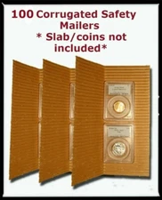 100 Corrugated Safety Mailers #10 Size 3 3/4 " X 9 " For Slabbed / Raw Coins NEW