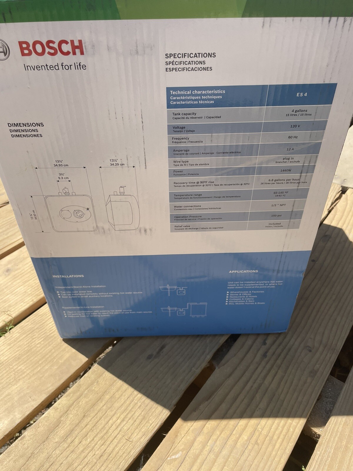 Bosch Thermotechnology ES4 Tronic 3000 T Electric Mini-Tank Water Heater -  White 52575049977 | eBay