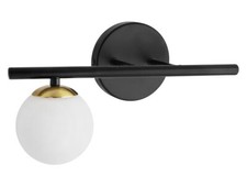 LED Matt Black Frosted Glass Globe Wall Light Sconce G9 Warm White Indoor