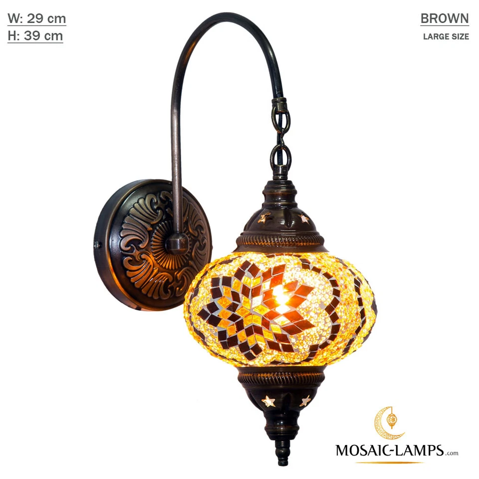 Lámpara de Pared Mosaico Turco Cuello de Cisne Único, Iluminación de Techo Tradicional, Grande Foto 2 de 4