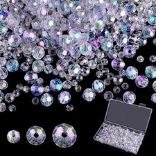 Crystal Glass Beads for Jewelry Making 500 Pcs Assorted Crystal Beads Bulk