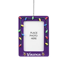 Minnesota Vikings Christmas Tree Holiday Ornament Logo Color Lights Photo Frame